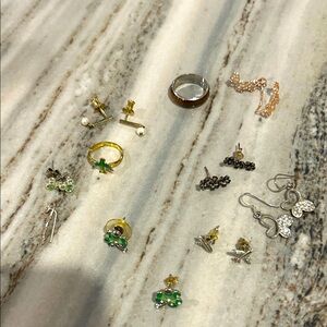 Girls/ Kids earring stainless Disney butterflies paw prints mood ring super